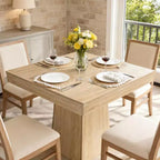 Table à manger carrée de 31,5 po pour 4 personnes, petite table de cuisine en bois avec base piédestal, table de dîner de style ferme pour cuisine, salle à manger, appartement