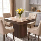 Table à manger carrée de 31,5 po pour 4 personnes, petite table de cuisine en bois avec base piédestal, table de dîner de style ferme pour cuisine, salle à manger, appartement