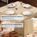 Table à manger carrée de 31,5 po pour 4 personnes, petite table de cuisine en bois avec base piédestal, table de dîner de style ferme pour cuisine, salle à manger, appartement