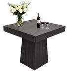 31.5 Square Dining Table for 4, Wooden Small Kitchen Table with Pedestal Base, Farmhouse Dinner Table for Kitchen Dining Room Apartment