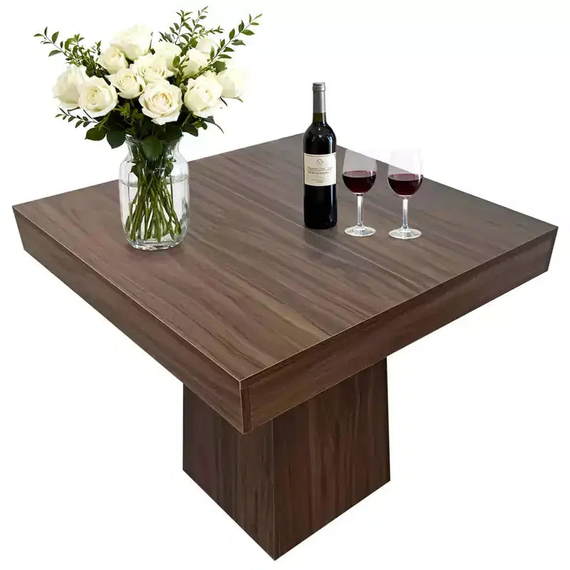 Table à manger carrée de 31,5 po pour 4 personnes, petite table de cuisine en bois avec base piédestal, table de dîner de style ferme pour cuisine, salle à manger, appartement