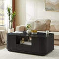 46.5 Rectangle Coffee Table with Large Storage and Drawers, Modern Accent Center Table for Living Room, Office, or Small Spaces - Panipeachy