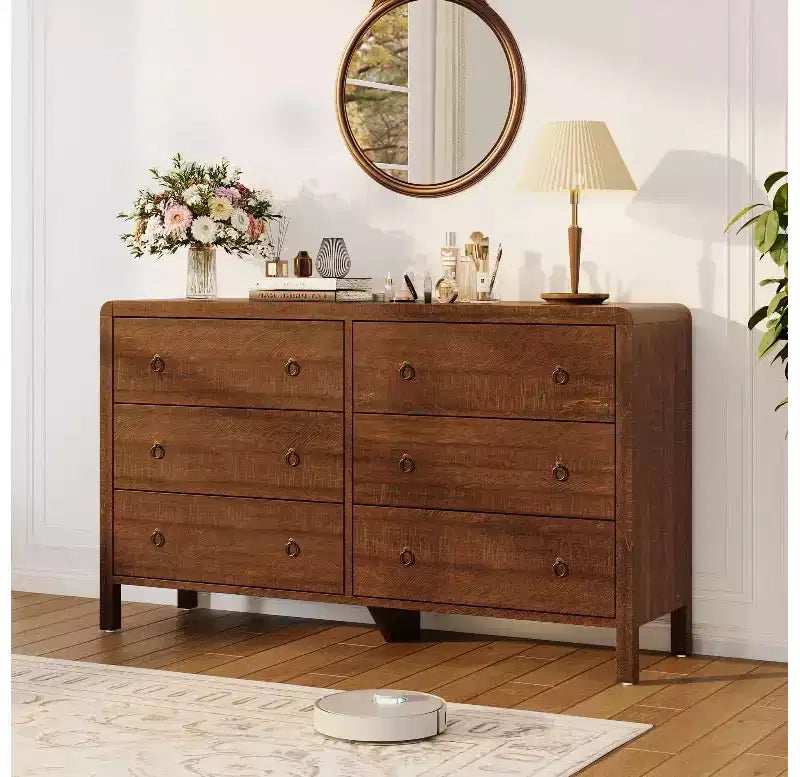 7 Drawer Dresser, Modern Chest of Drawer w/Metal Handle, Wood Storage Chest of Drawers Organizer for Bedroom, Living Room, Hallway, Entryway
