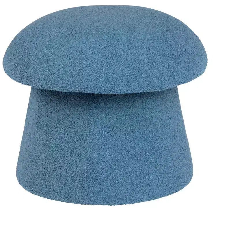 Crestview Collection Blue Upholstered Mushroom Ottoman with Storage