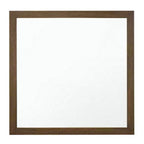 Miroir Mural Carré à Cadre en Bois de 40" – Détails du Grain Naturel, Style Transitionnel, Marron