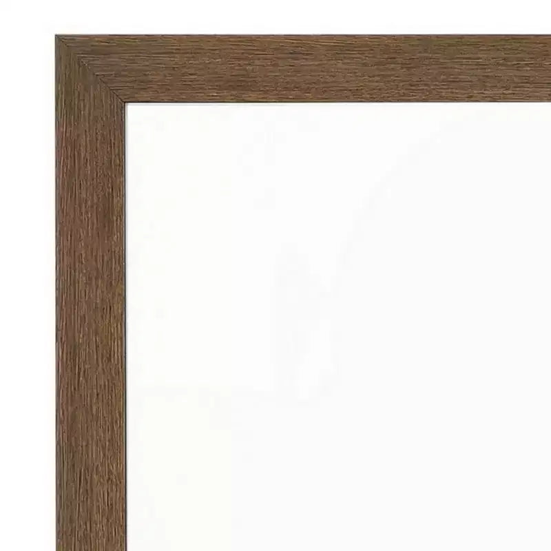Miroir Mural Carré à Cadre en Bois de 40" – Détails du Grain Naturel, Style Transitionnel, Marron