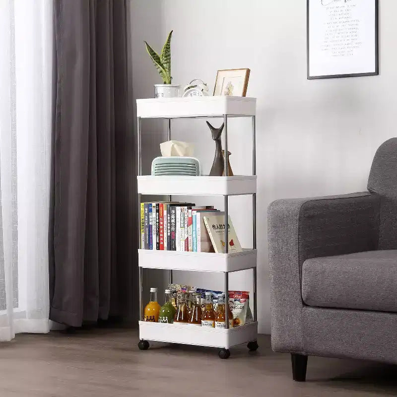 Karl Home 4-Layer Mobile Multi-functional Storage Cart Storage Cabinet