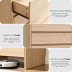 Commode de rangement moderne à 5 tiroirs – Coins arrondis, Finition grain de bois, Assemblage facile