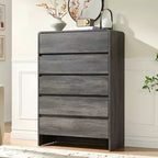 AMERLIFE Storage Dresser, Modern Chest with Rounded Corners, Wood Cabinet Organizer for Living Room, Easy Assembly