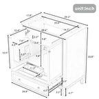 Meuble sous-vasque 30 po sans lavabo – Vert, MDF, rangement avec tiroir et porte