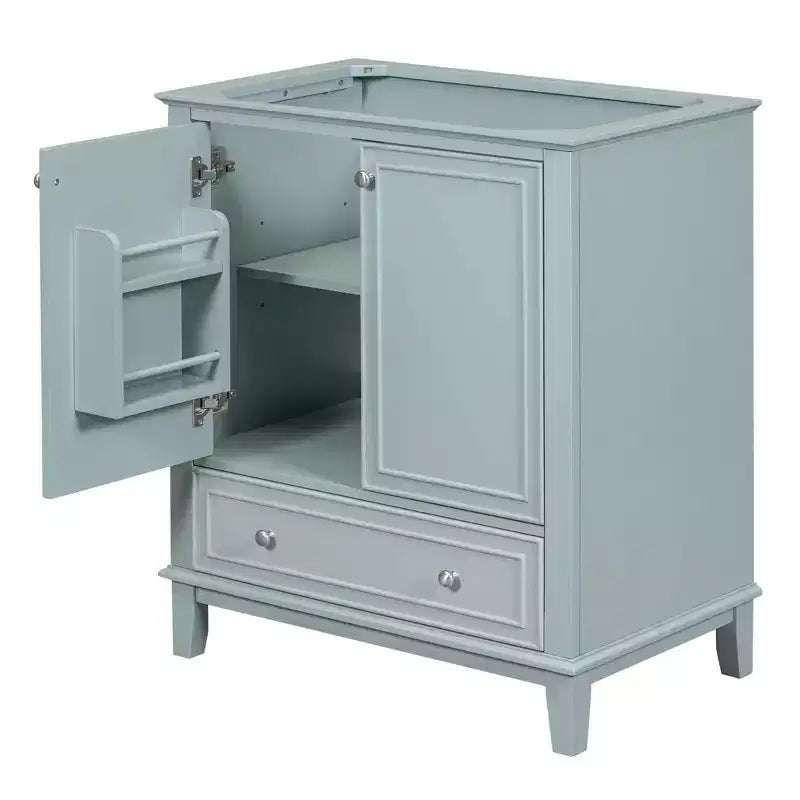 Meuble sous-vasque 30 po sans lavabo – Vert, MDF, rangement avec tiroir et porte