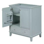 Meuble sous-vasque 30 po sans lavabo – Vert, MDF, rangement avec tiroir et porte