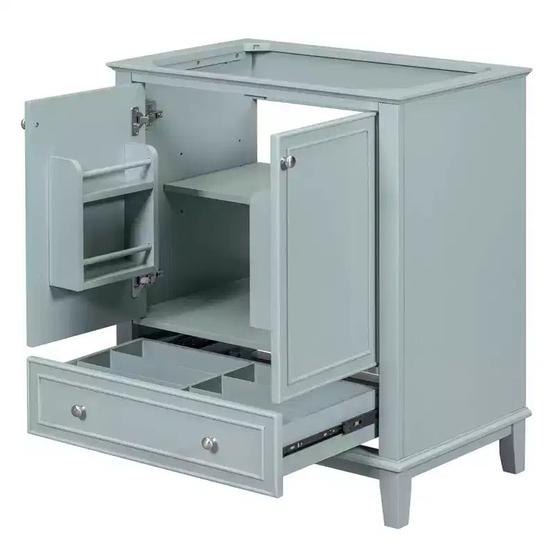 Meuble sous-vasque 30 po sans lavabo – Vert, MDF, rangement avec tiroir et porte