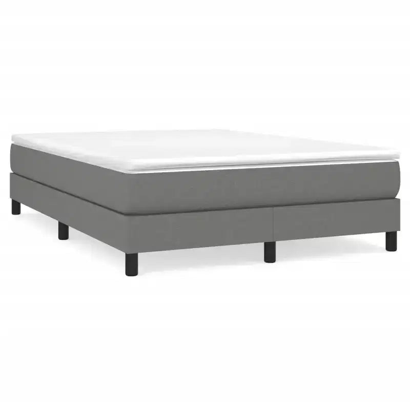 Cadre de lit en tissu gris foncé, contreplaqué, bois manufacturé Grand lit