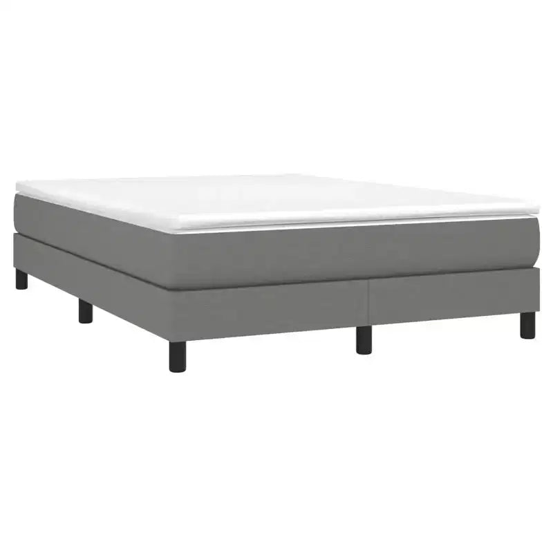 Cadre de lit en tissu gris foncé, contreplaqué, bois manufacturé Grand lit