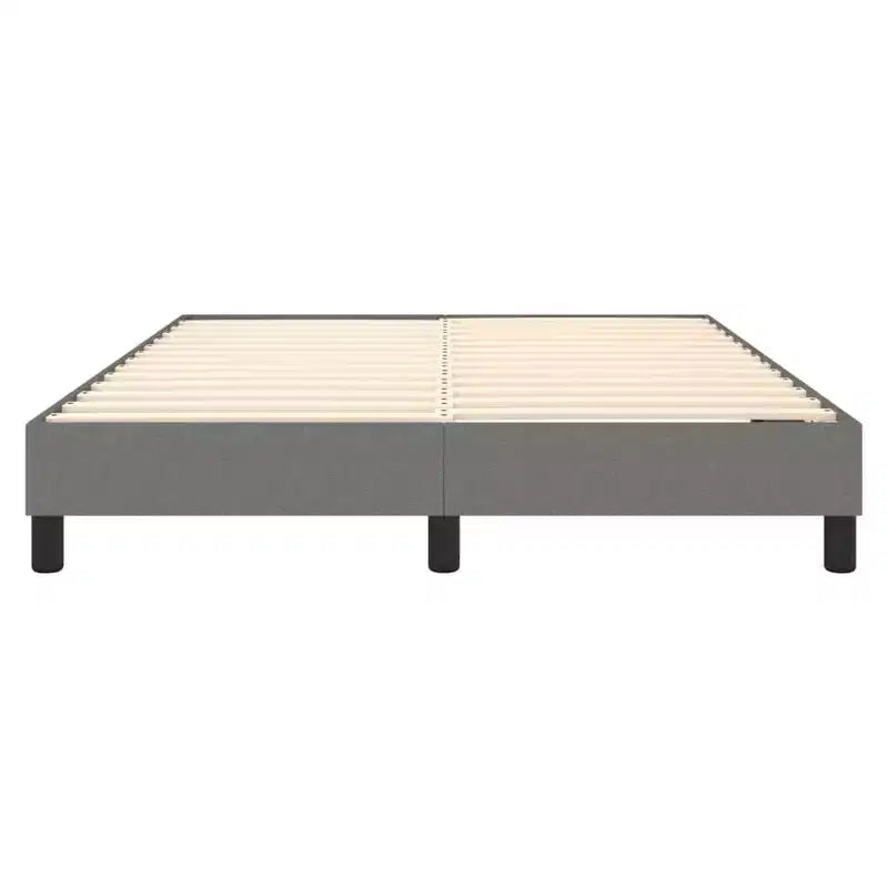 Cadre de lit en tissu gris foncé, contreplaqué, bois manufacturé Grand lit