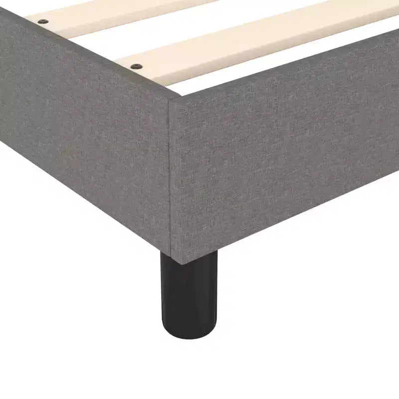 Cadre de lit en tissu gris foncé, contreplaqué, bois manufacturé Grand lit