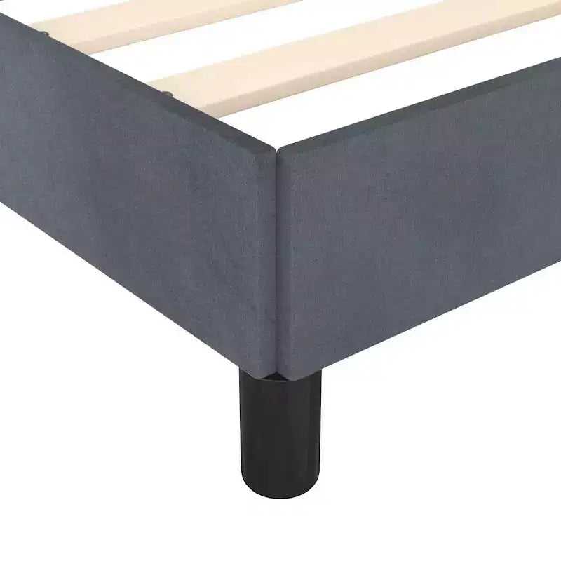 Cadre de lit avec tête de lit velours gris foncé, contreplaqué, bois manufacturé