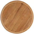 Table basse ronde – Structure en bois de manguier, plateau en rotin naturel, style tropical, aucun assemblage requis