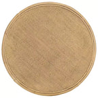 Table basse ronde – Structure en bois de manguier, plateau en rotin naturel, style tropical, aucun assemblage requis