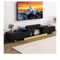 Extendable TV Stand, Modern Entertainment Center for Up to 89 Inch TV, TV Media Console with 2 Door Cabinets & Open Shelf for Living Room