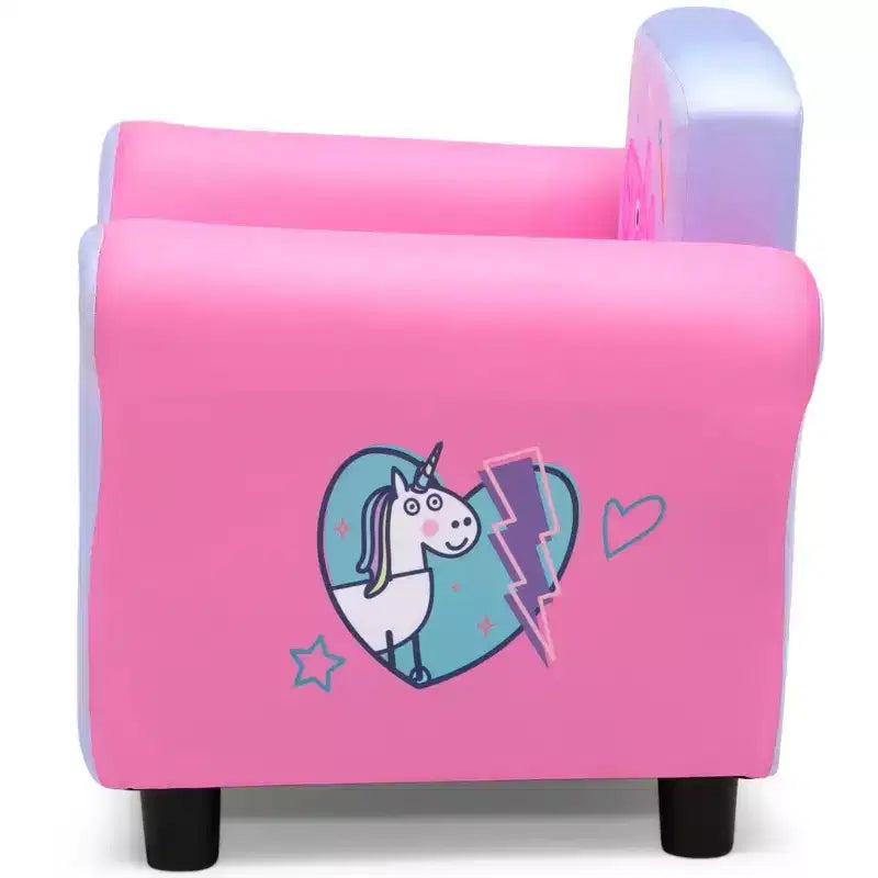 Fauteuil Enfant Peppa Pig Rembourré – Cadre en Bois Dur, Siège Rembourré, 3 ans et +