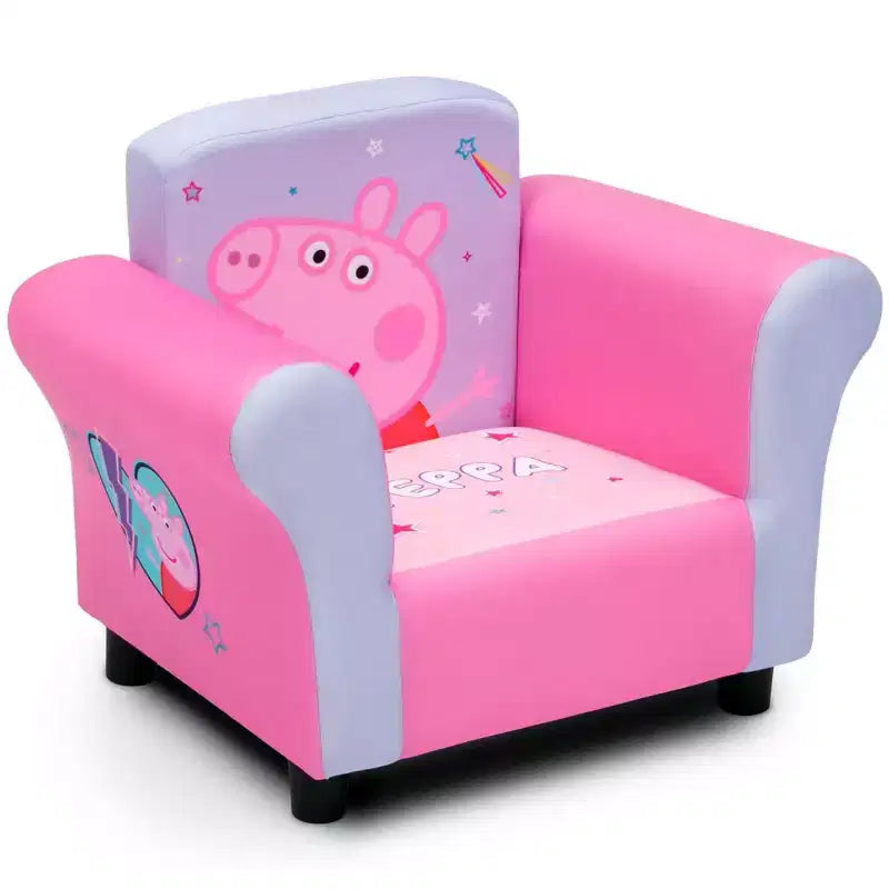 Fauteuil Enfant Peppa Pig Rembourré – Cadre en Bois Dur, Siège Rembourré, 3 ans et +