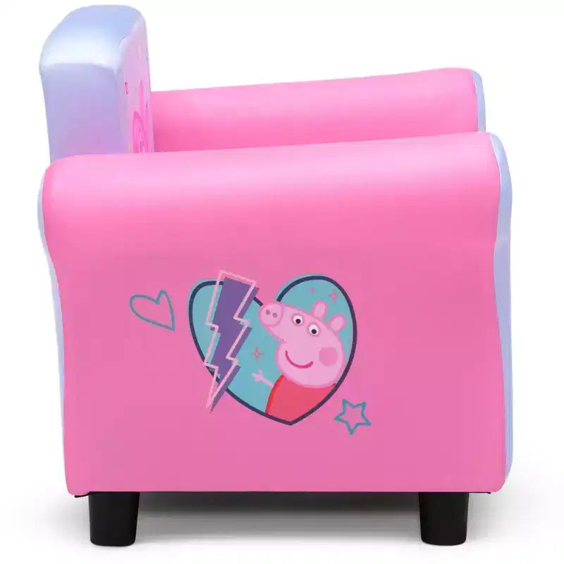 Fauteuil Enfant Peppa Pig Rembourré – Cadre en Bois Dur, Siège Rembourré, 3 ans et +
