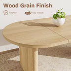 Table à manger ovale de 180 cm pour 6-8 personnes, table de cuisine avec base en bois épaisse et robuste, bureau de salle à manger de style ferme pour cuisine, salle à manger, appartements