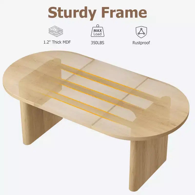 Table à manger ovale de 180 cm pour 6-8 personnes, table de cuisine avec base en bois épaisse et robuste, bureau de salle à manger de style ferme pour cuisine, salle à manger, appartements