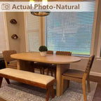 Table à manger ovale de 180 cm pour 6-8 personnes, table de cuisine avec base en bois épaisse et robuste, bureau de salle à manger de style ferme pour cuisine, salle à manger, appartements