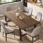 Table à manger industrielle 70,87" pour 6 à 8 personnes – Plateau en bois, cadre métallique robuste, marron rustique