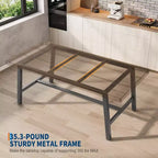 Table à manger industrielle 70,87" pour 6 à 8 personnes – Plateau en bois, cadre métallique robuste, marron rustique