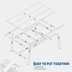 Table à manger industrielle 70,87" pour 6 à 8 personnes – Plateau en bois, cadre métallique robuste, marron rustique