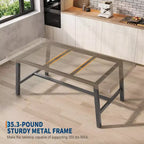 Table à manger industrielle 70,87" pour 6 à 8 personnes – Plateau en bois, cadre métallique robuste, marron rustique
