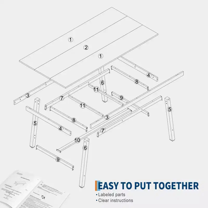 Table à manger industrielle 70,87" pour 6 à 8 personnes – Plateau en bois, cadre métallique robuste, marron rustique