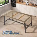 Table à manger industrielle 70,87" pour 6 à 8 personnes – Plateau en bois, cadre métallique robuste, marron rustique
