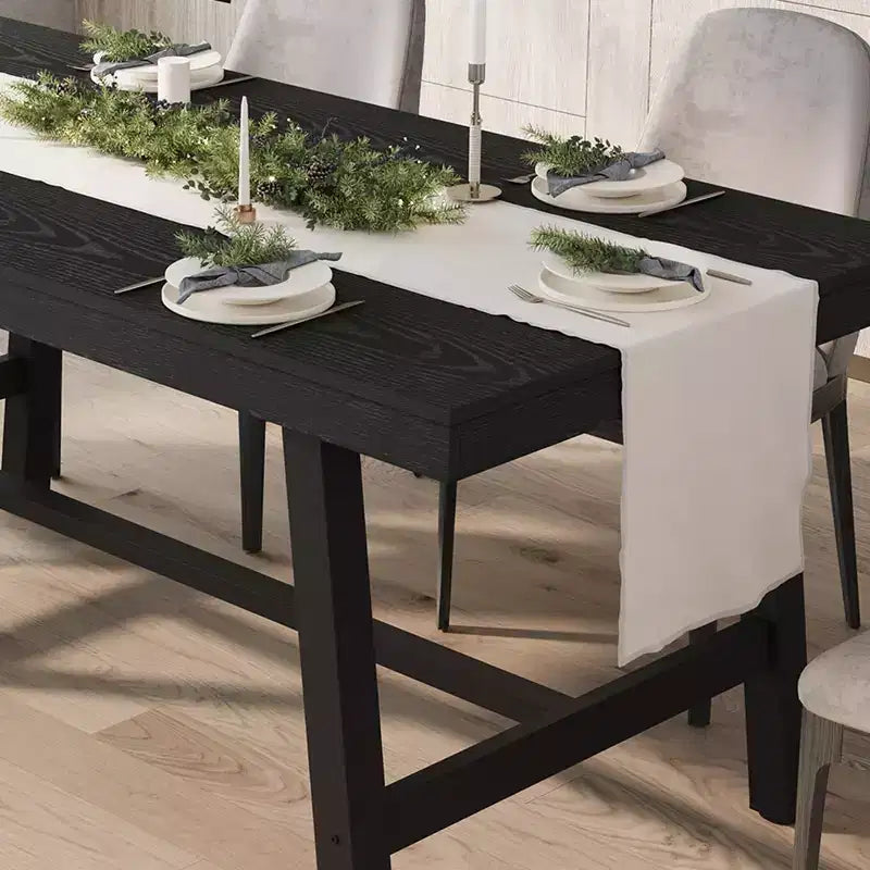 Table à manger industrielle 70,87" pour 6 à 8 personnes – Plateau en bois, cadre métallique robuste, marron rustique