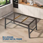 Table à manger industrielle 70,87" pour 6 à 8 personnes – Plateau en bois, cadre métallique robuste, marron rustique