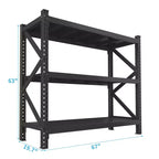Étagère en acier robuste à 3 niveaux de 160 cm – Support réglable de 3 855 kg