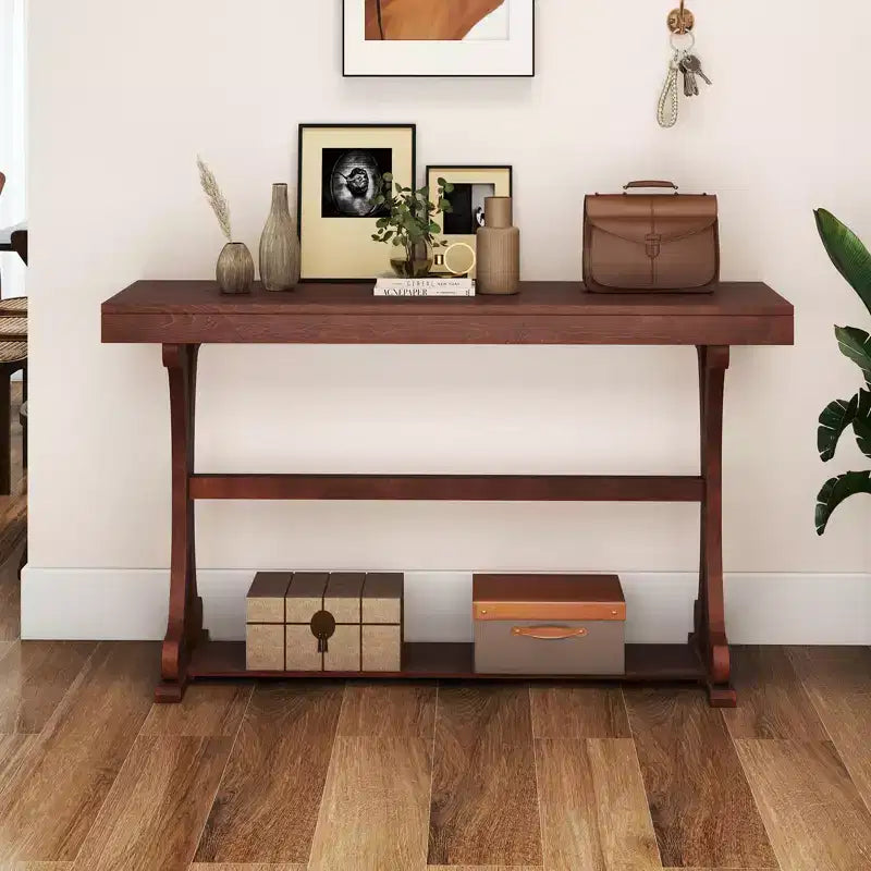 Console étroite – Table d'appoint vintage avec étagère de rangement ouverte