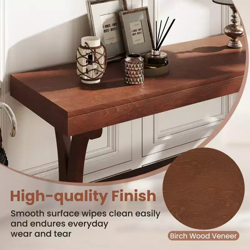 Console étroite – Table d'appoint vintage avec étagère de rangement ouverte