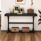 Console étroite – Table d'appoint vintage avec étagère de rangement ouverte