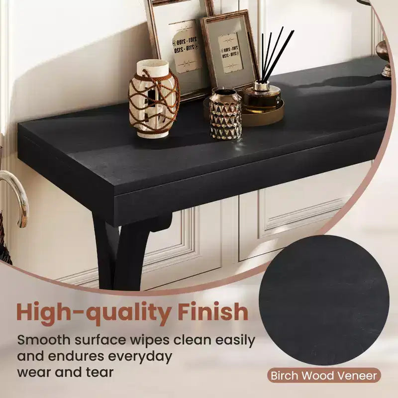 Console étroite – Table d'appoint vintage avec étagère de rangement ouverte