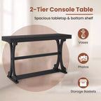 Console étroite – Table d'appoint vintage avec étagère de rangement ouverte