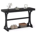 Costway Narrow Console Table Vintage Accent Sofa Table w/ Open Storage Shelf