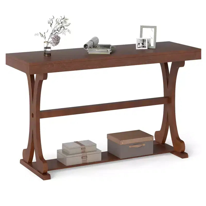 Console étroite – Table d'appoint vintage avec étagère de rangement ouverte