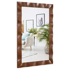 Miroir mural de ferme 42" × 28" – Cadre en bois d'hévéa massif, style rustique
