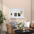Miroir mural de ferme 42" × 28" – Cadre en bois d'hévéa massif, style rustique