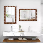 Miroir mural de ferme 42" × 28" – Cadre en bois d'hévéa massif, style rustique